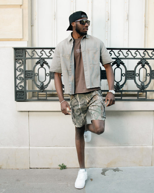 Camo Distressed Shorts