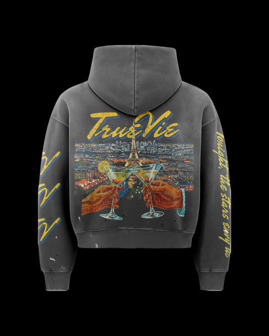 Paris at Night Hoodie Double Zip Up Hoodie