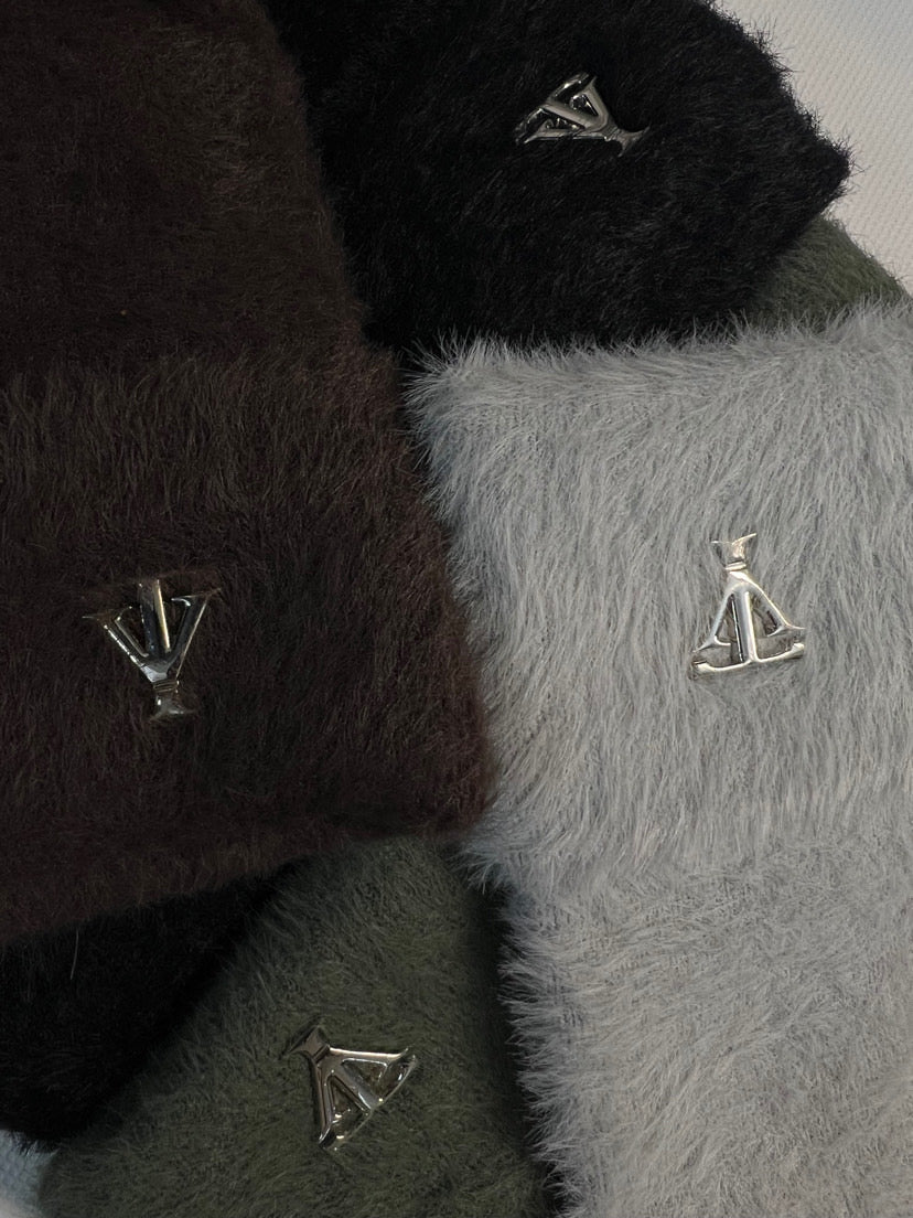 TrueVie Brown Mohair Beanie Hat