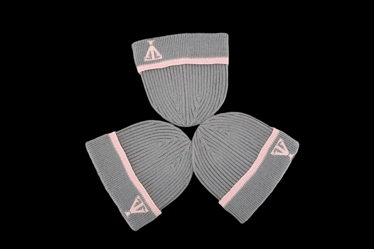 TrueVie Grey & Pink Beanie