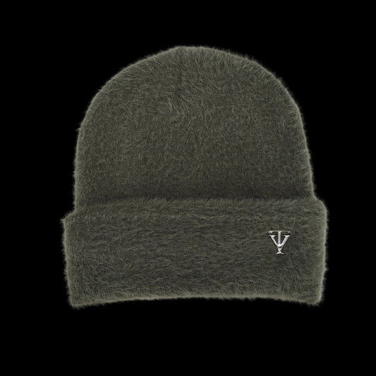 TrueVie Khaki Green Mohair Beanie Hat