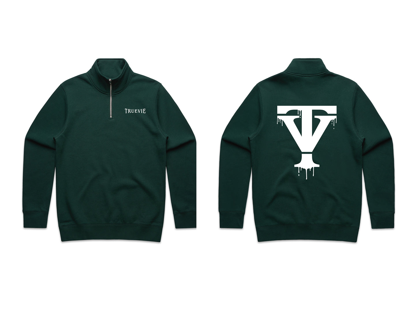 Pine Green Half Zip Up Drip Set Jumper